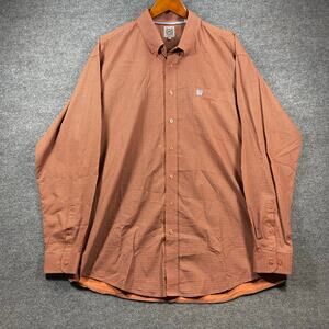 Cinch Button Down Western Shirt Men's XL Orang Geometric Allover Cowboy Rodeo